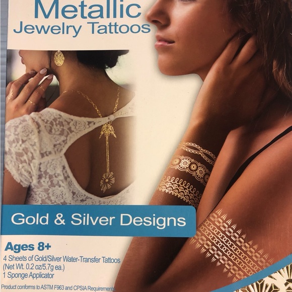 NWT Temporary Tattoo Bundle, Gold & Silver Metallic + More! - Picture 7 of 14